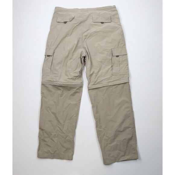 Vintage 90s Streetwear Mens XL Convertible Wide Leg Cargo Pants Shorts Beige - Picture 9 of 13